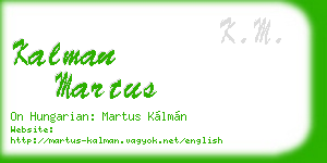 kalman martus business card